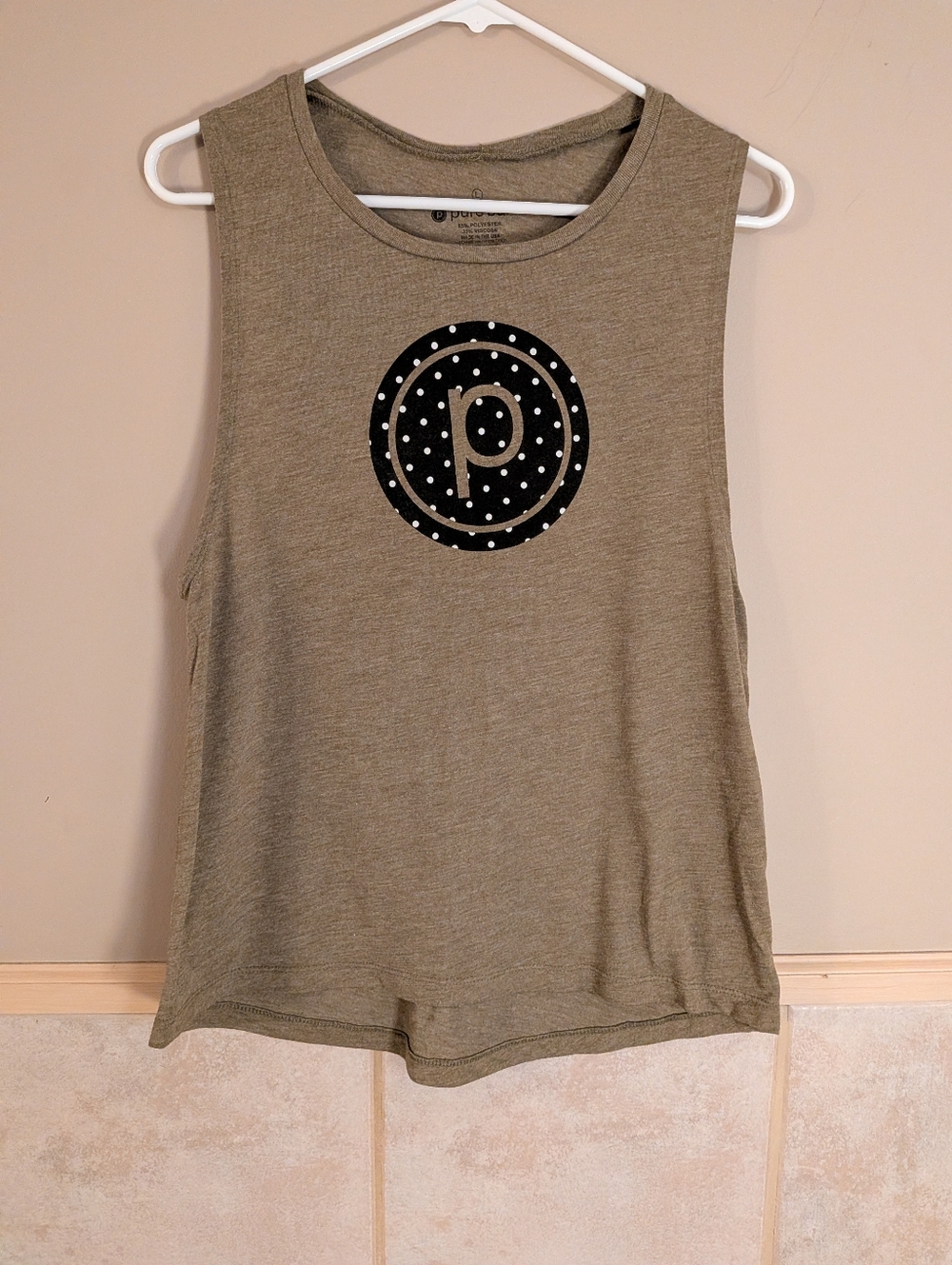Pure Barre Polka Dot Circle P Tank, Size L